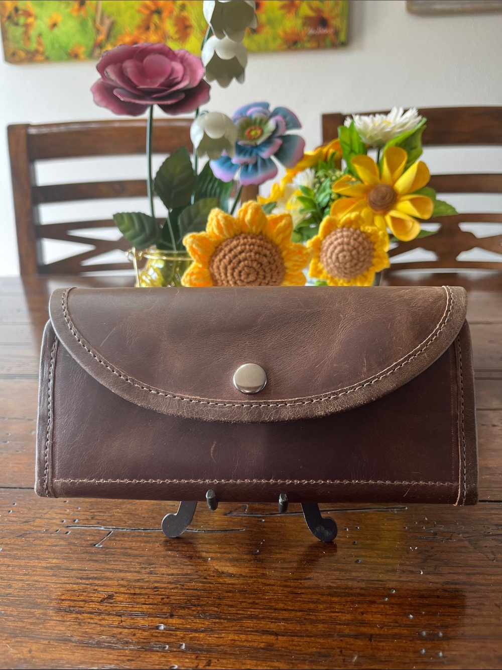 Brown Leather Clutch Wallet